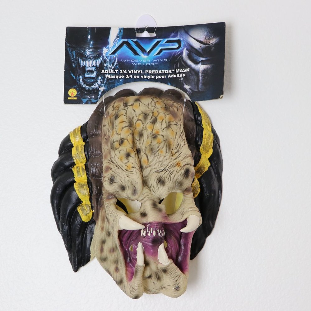 Aliens vs Predator 2004 20th Century Fox Adult 3/4 Vynil Predator Mask Halloween